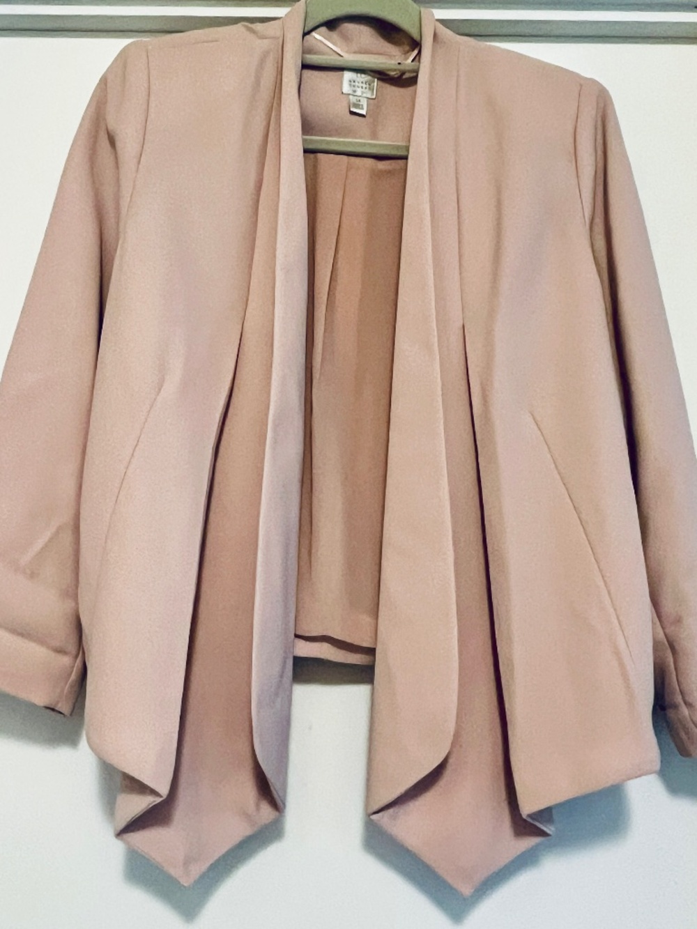 New Lauren Conrad Open Front Blazer ~ Asymmetrical, Mauve, Lined